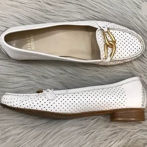 Stuart Weitzman Loafers Perforated Leather Chain